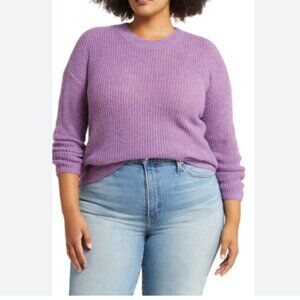 Madewell Rib Crewneck Sweater Purple 4X NWT